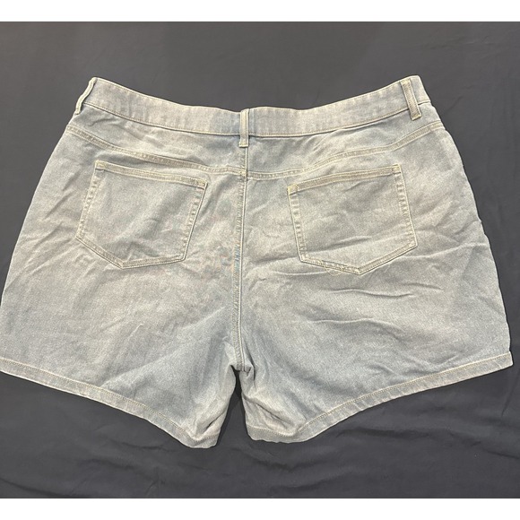 Terra & Sky Womens Light Wash Denim Jean Shorts Plus Size 5 Inch Inseam - Picture 7 of 12